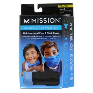 Mission Unisex Kids Youth Cooling Neck Gaiter - Black